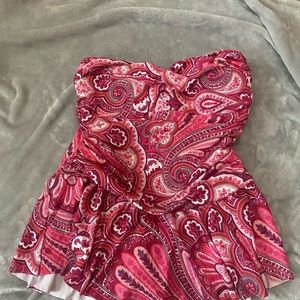Lauren Ralph Lauren Pink Paisley One-Piece Swimsuit